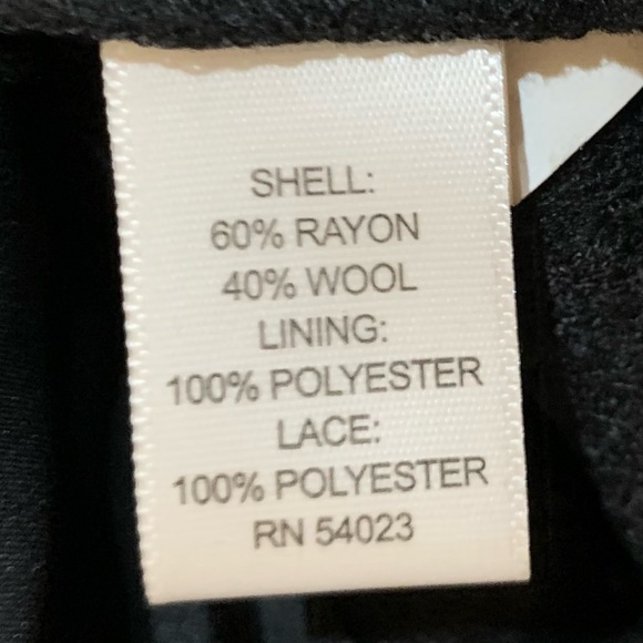 Banana Republic Black Sleeveless Sheath Dress Lace Detail Wool Blend Women’s 8 - Picture 5 of 12